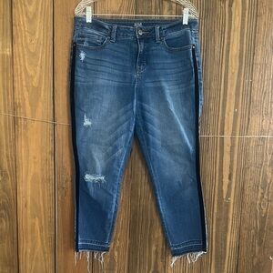 a.n.a Blue Skinny Jeans with Distressed Details